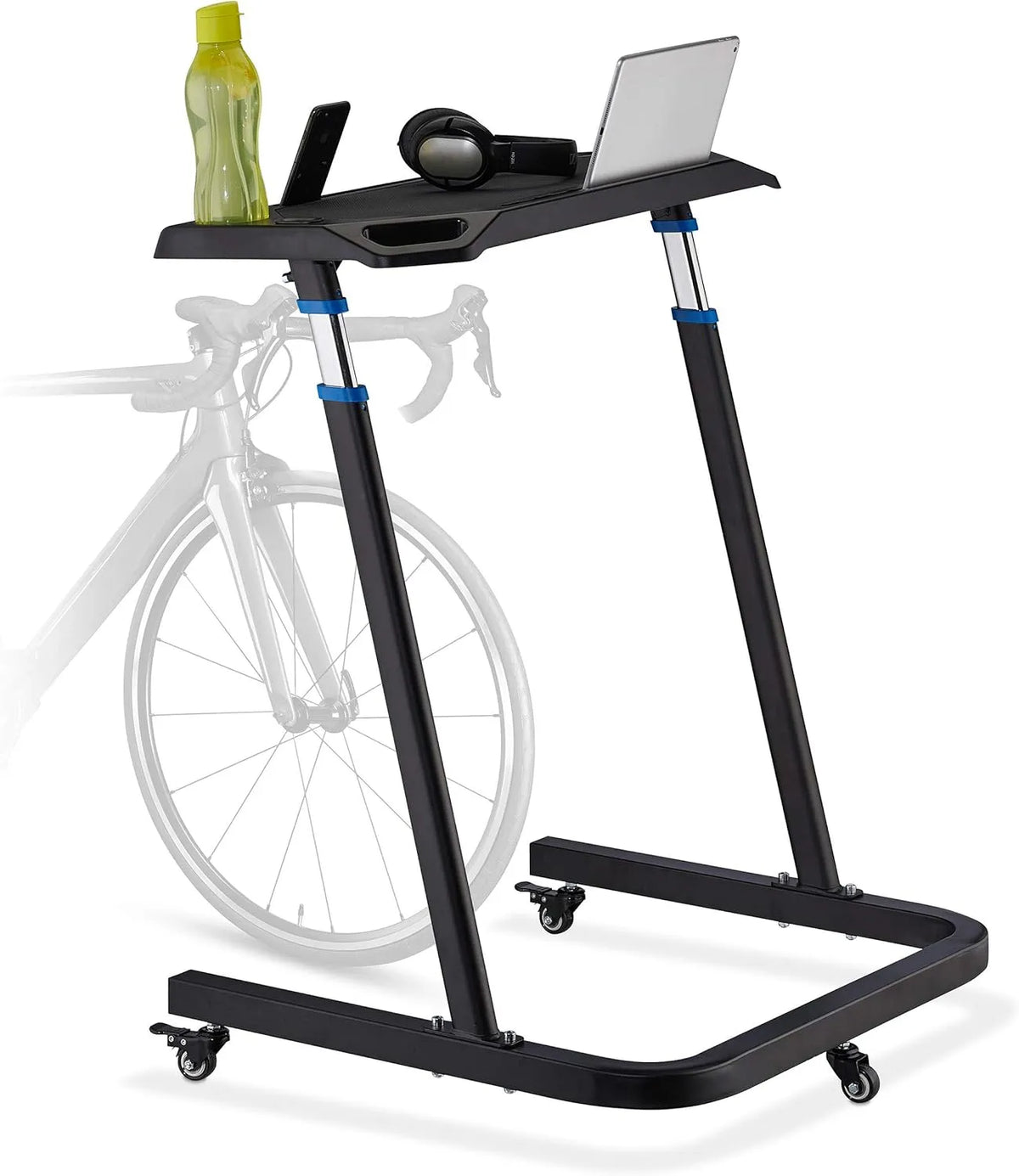Laptop – ze stali, regulowana konstrukcja, na kółkach, 135 × 73, 5 × 78 cm, 135 cm, czarny, regulowana wysokość