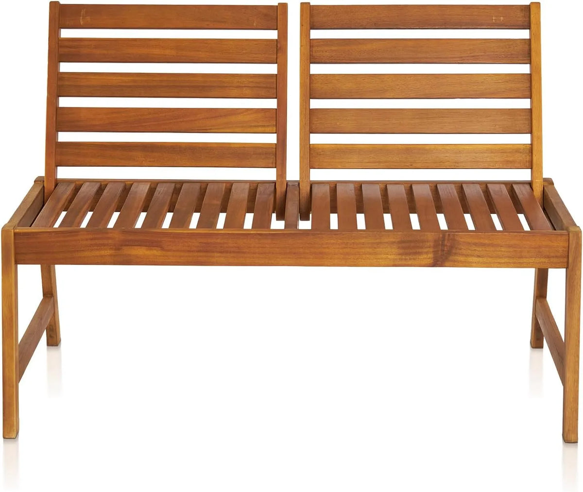 Ławka ogrodowa i ławka tarasowa z drewna akacjowego dla 2 osób – z oparciem, regulowana konstrukcja, 272 kg
