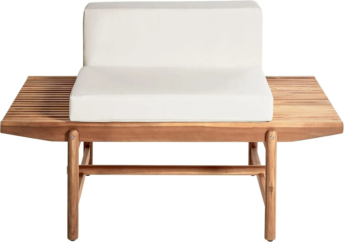 Ławka ogrodowa i ławka tarasowa 2-osobowa z drewna akacjowego 135 x 84 cm — z poduszkami, 135 × 84 cm