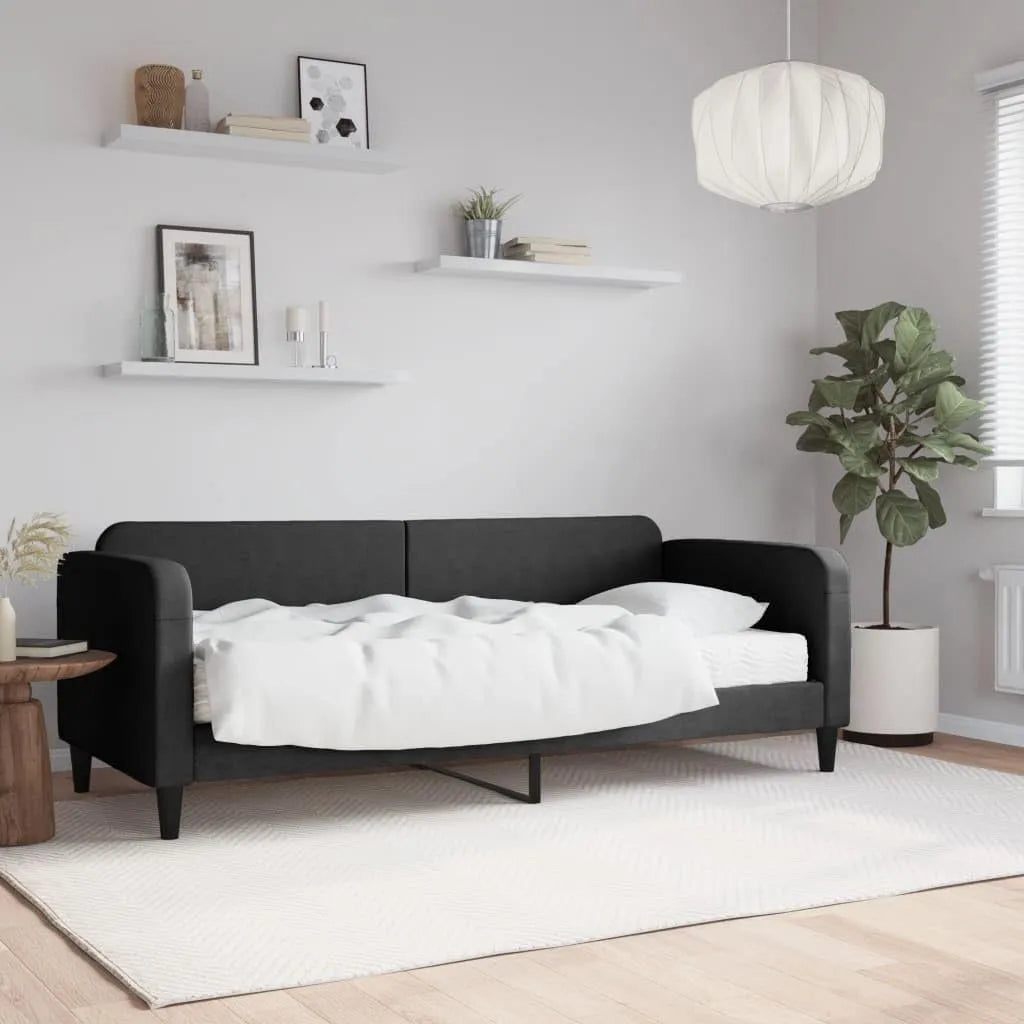Sofa: z drewna, 80 × 200 cm, czarny, z metalu