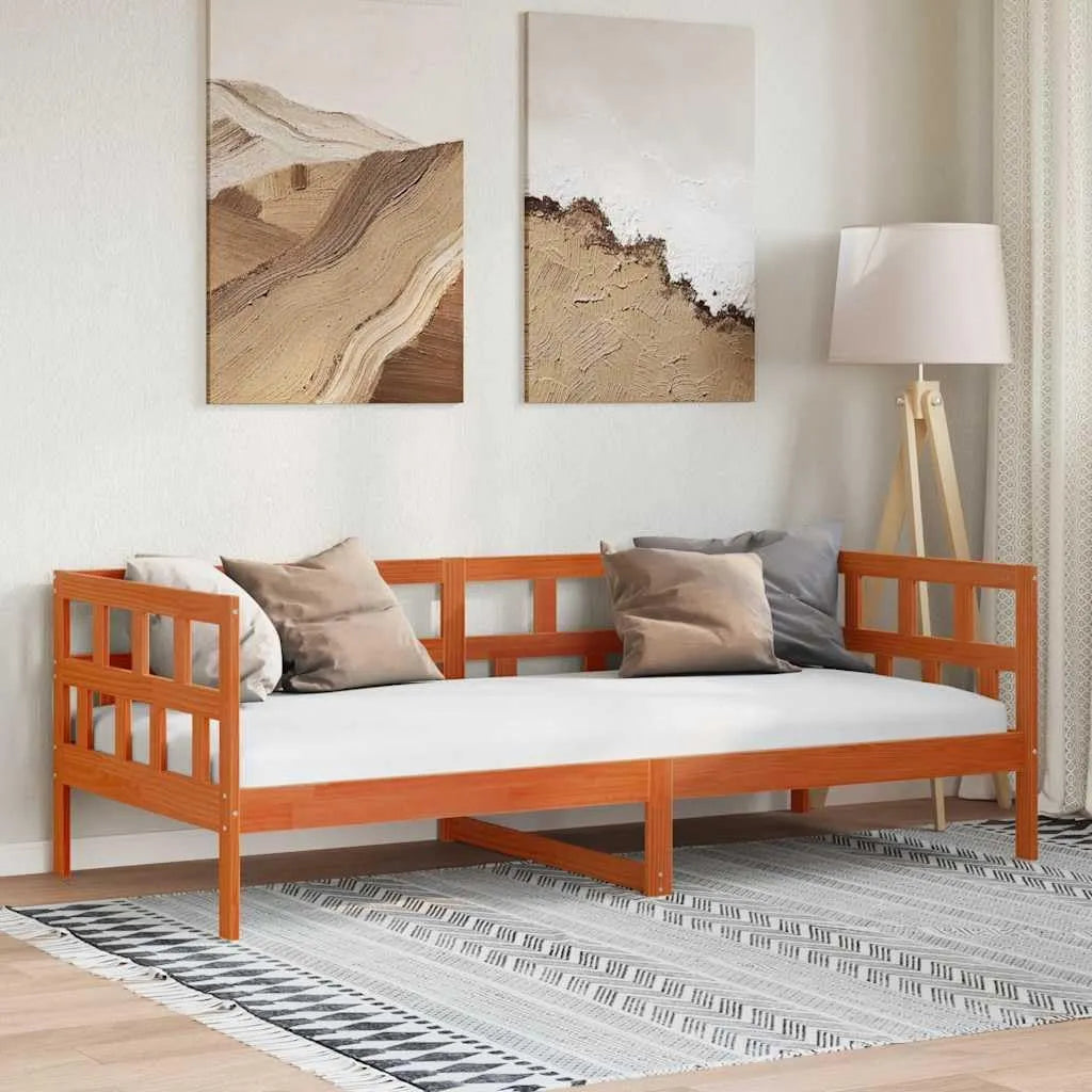 Sofa — z drewna, 90 × 200 cm, tapicerka materiałowa