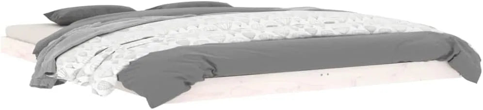 Rama łóżka i konstrukcja łóżka — z drewna, 150 × 200 cm, biały