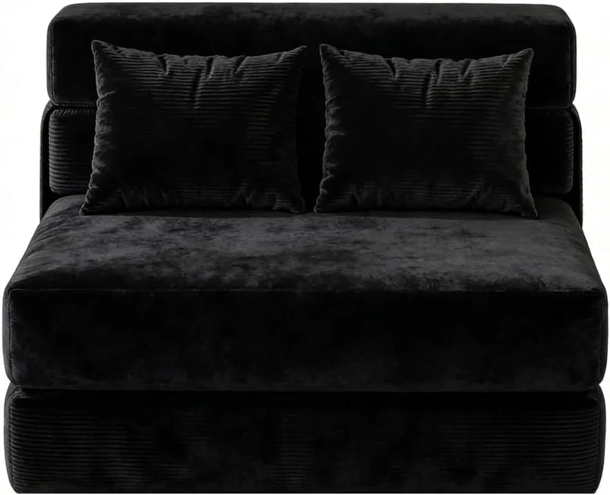 Sofa rozkładana i sofa z funkcją spania — funkcja podgrzewania, z funkcją relaks, z poduszkami, tapicerka aksamitna, 2-osobowa, 107 × 32 × 32 cm, 2 w