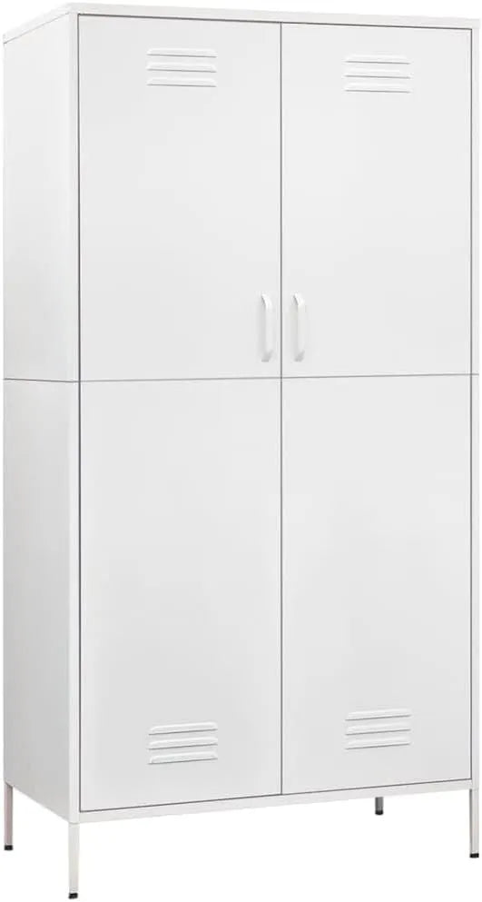 Szafa ubraniowa i garderoba – 90 × 50 × 180 cm, biały, z metalu