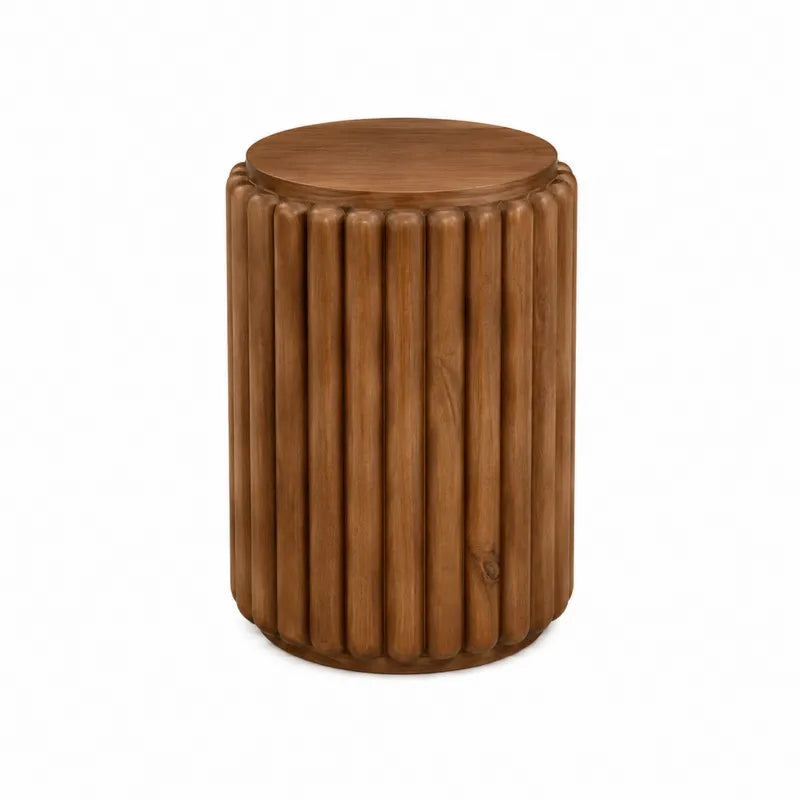 Stolik drewniany z drewna teakowego brązowy 35 cm