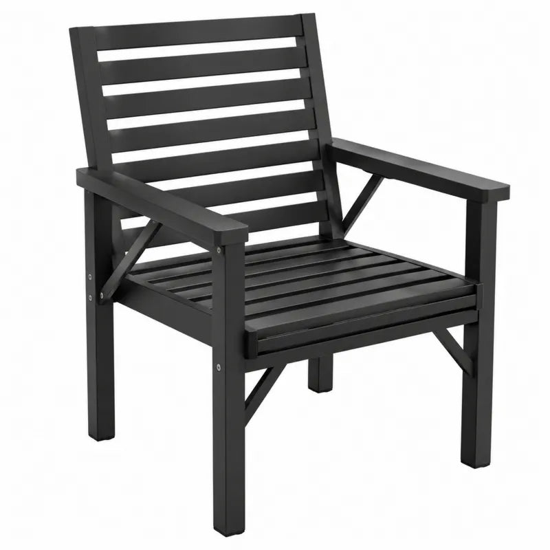 Krzesło ogrodowe z metalu czarne 60cm x 60cm x 85cm