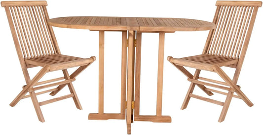 House Nordic Stół ogrodowy i stół tarasowy 120 cm + 2 krzesła z — z drewna