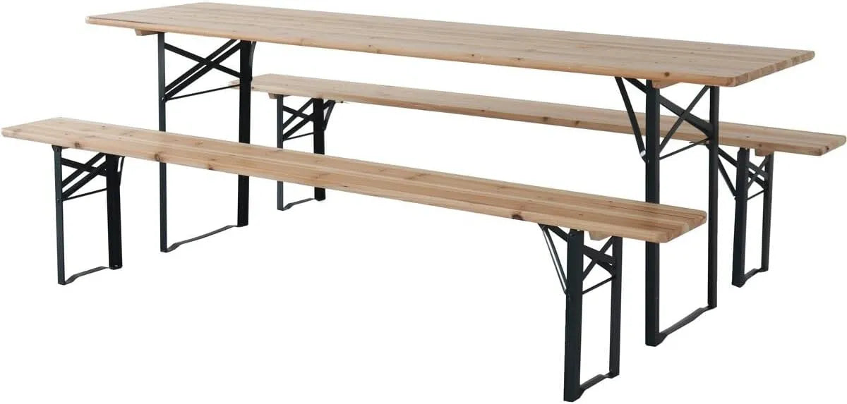 Stół ogrodowy i stół tarasowy — składana konstrukcja, 218 × 59, 5 × 75 cm, brązowy