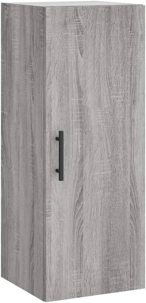 Szafka ścienna Sonoma szara z materiału drewnopochodnego – z drewna, 34, 5 × 34 × 90 cm, szary