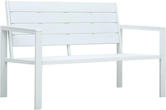 Ławka ogrodowa i ławka tarasowa – z drewna, 120 cm, biały