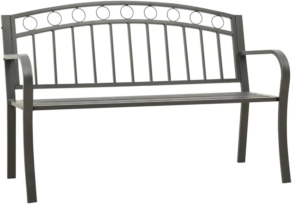 Ławka ogrodowa i ławka tarasowa – 120 cm, szary, z metalu
