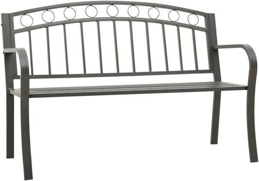 Ławka ogrodowa i ławka tarasowa – 120 cm, szary, z metalu