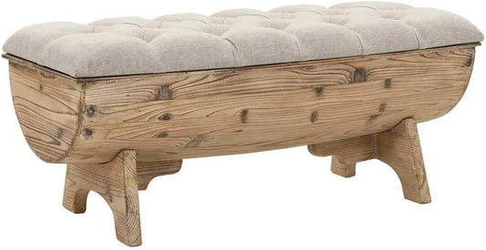 Ławka ze schowkiem: tapicerka materiałowa, z drewna, 103 × 51 × 44 cm, tapicerka materiałowa