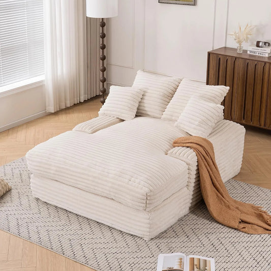 Sofa – ze sztruksu, z poduszkami