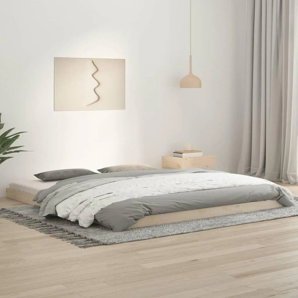 Łóżko z litego drewna sosnowego – z drewna, 180 × 200 cm