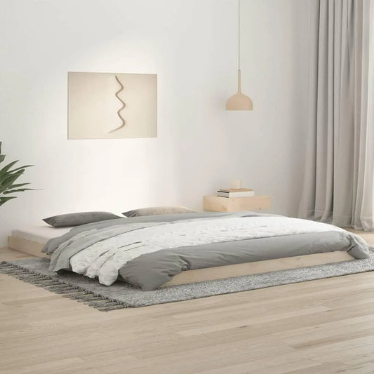 Łóżko z litego drewna sosnowego – z drewna, 180 × 200 cm
