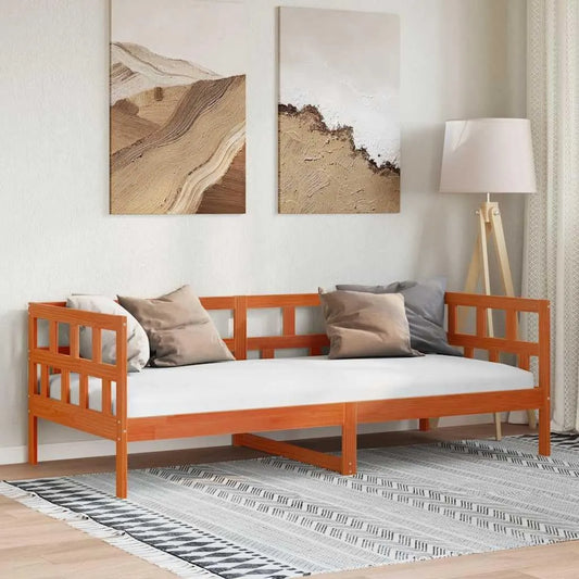 Sofa — z drewna, 90 × 200 cm, tapicerka materiałowa