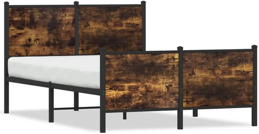 Metalowe łóżko bez materaca — 120 × 200 cm, tapicerka materiałowa
