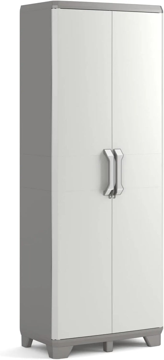 Keter Groove szafka na przybory do przechowywania na zewnątrz — z drewna, 80 × 45 × 180 cm, beżowy