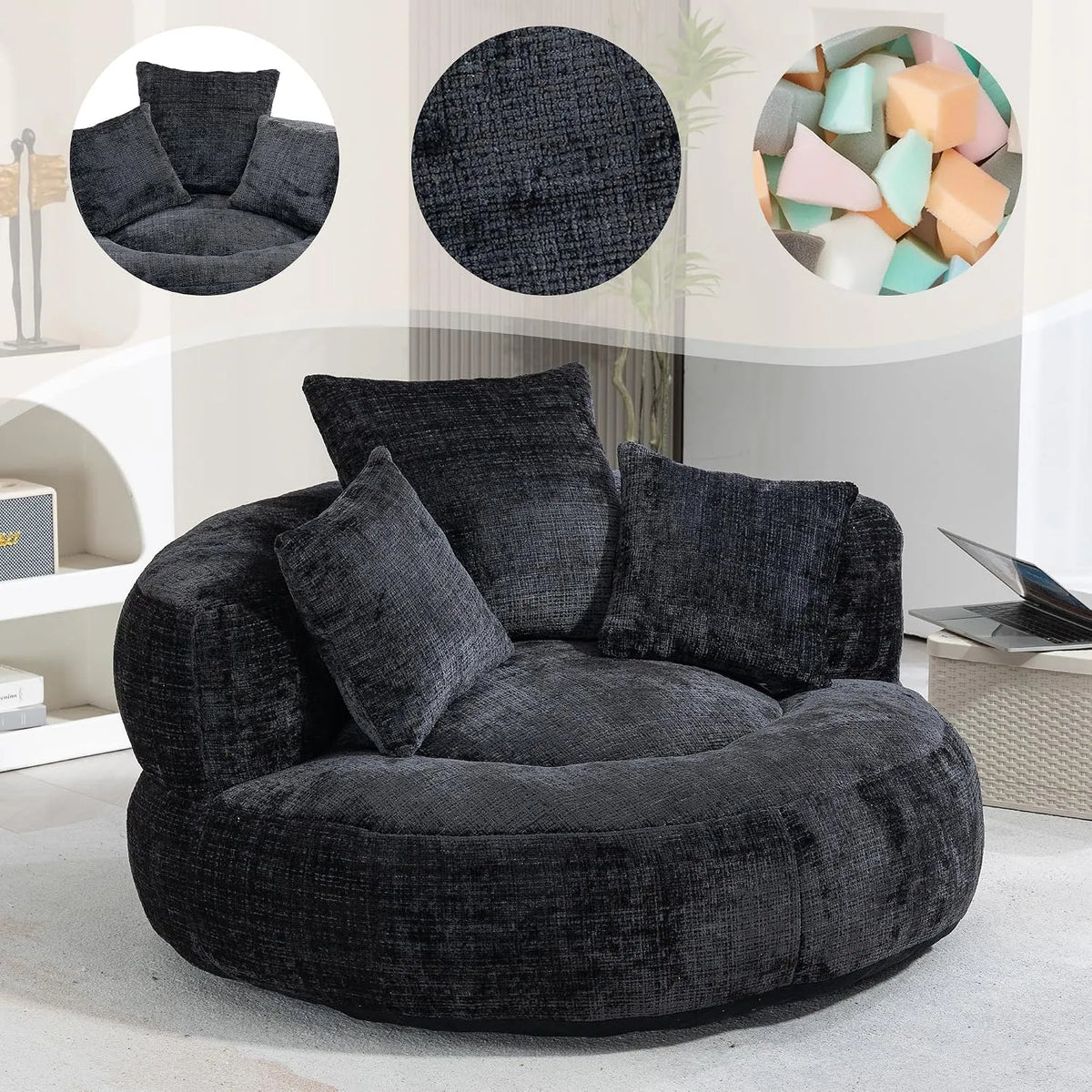 Sofa — z oparciem, z poduszkami, gamingowy