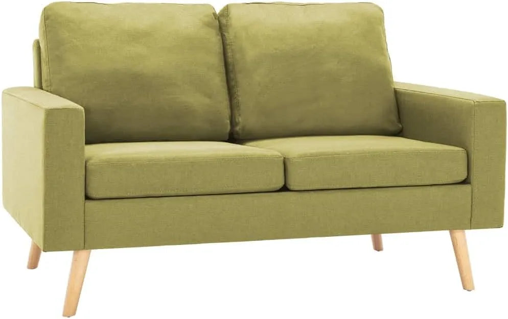 Sofa: tapicerka materiałowa, 2-osobowa, zielony, tapicerka materiałowa