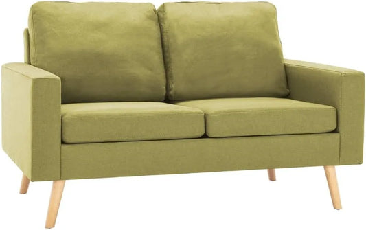 Sofa: tapicerka materiałowa, 2-osobowa, zielony, tapicerka materiałowa