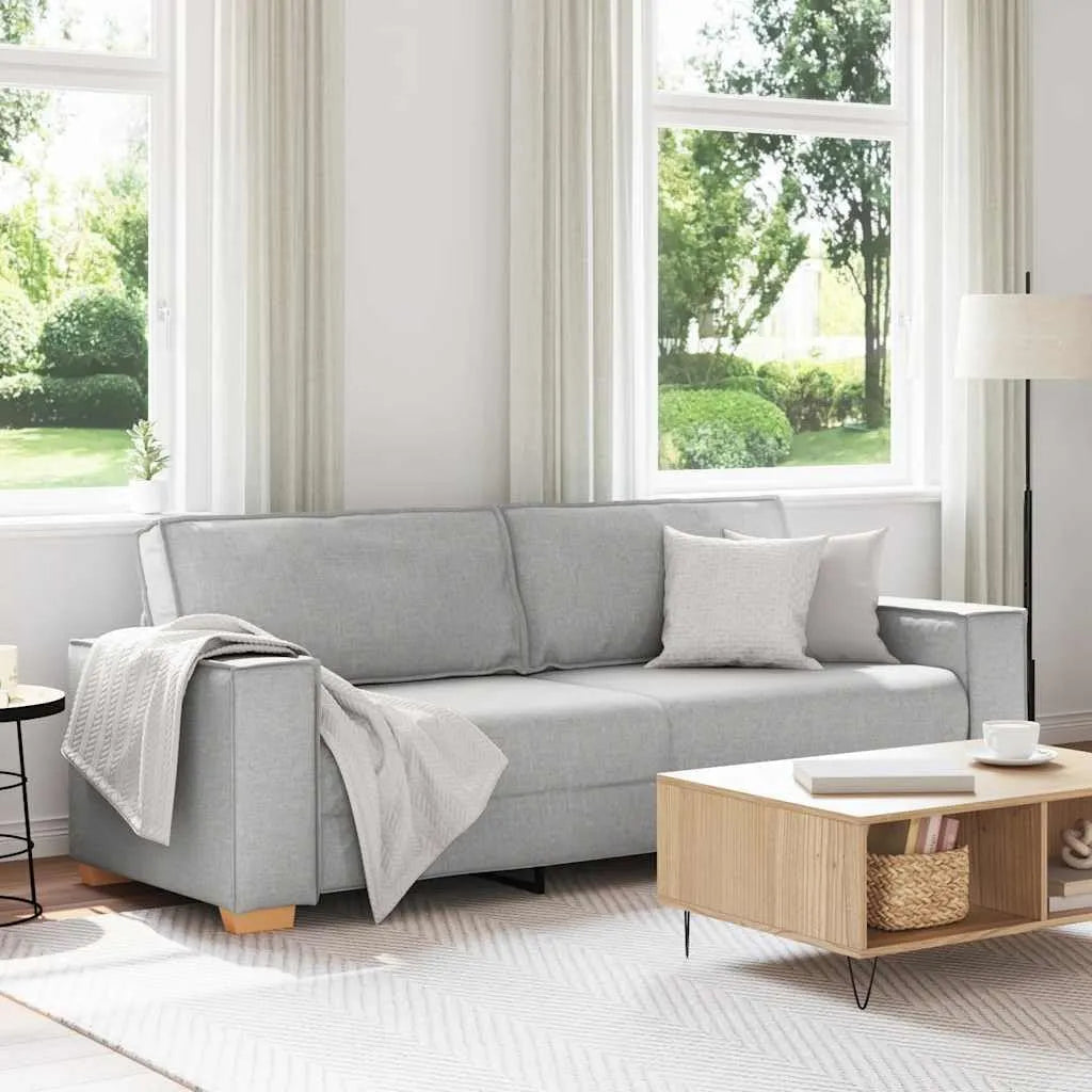 Sofa narożna – tapicerka materiałowa, z podłokietnikami, 3-osobowa, 220 × 78 × 84 cm, szary, tapicerka materiałowa