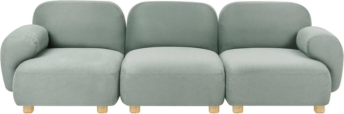 Sofa modułowa i modułowy zestaw wypoczynkowy – modułowa konstrukcja, tapicerka materiałowa, z drewna, wodoodporna konstrukcja, 3-osobowa
