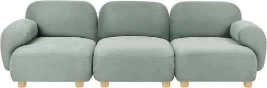 Sofa modułowa i modułowy zestaw wypoczynkowy – modułowa konstrukcja, tapicerka materiałowa, z drewna, wodoodporna konstrukcja, 3-osobowa