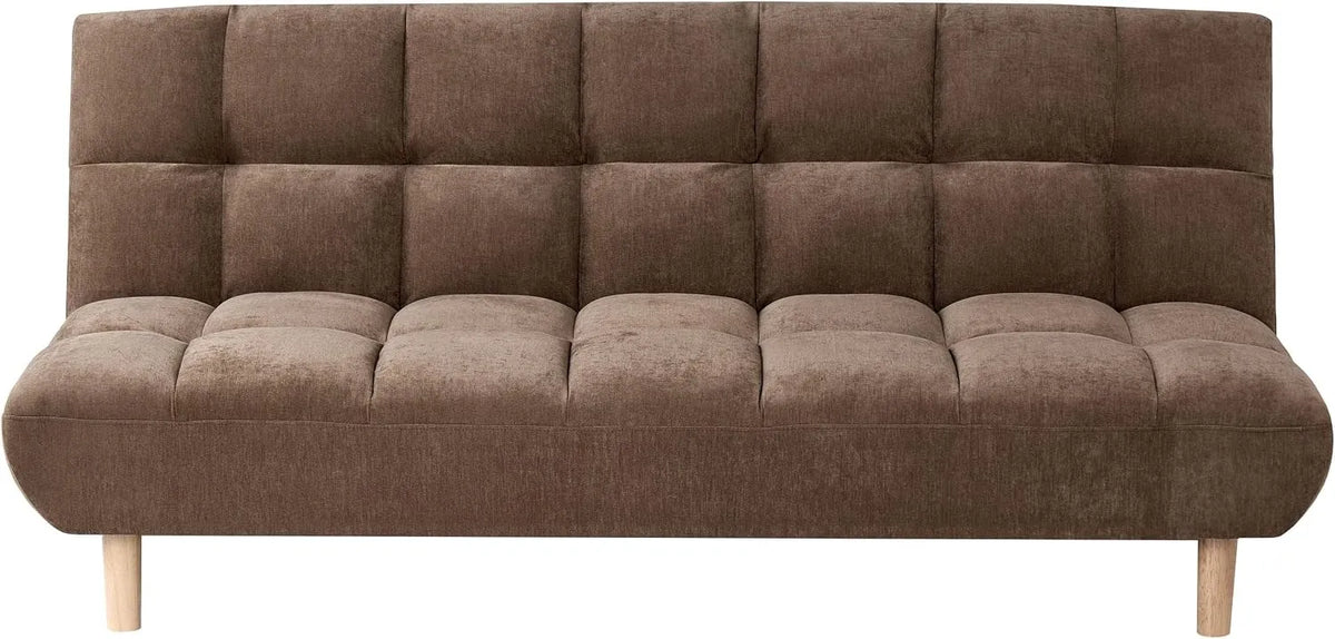 Sofa rozkładana i sofa z funkcją spania: z funkcją spania, z podłokietnikami, z oparciem, 2-osobowa, brązowy