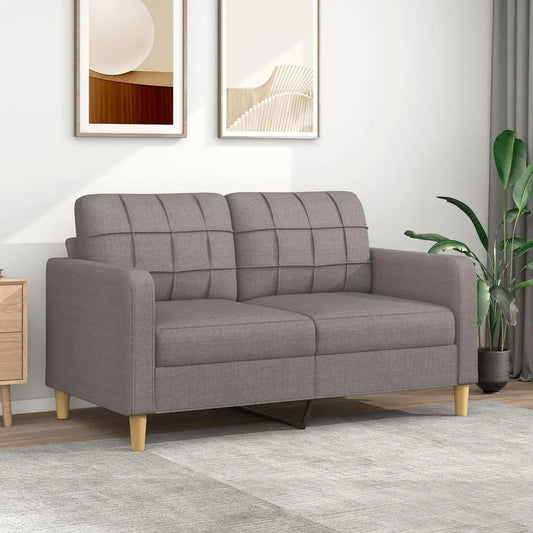 Sofa — tapicerka materiałowa, 2-osobowa, 140 cm, szary, tapicerka materiałowa
