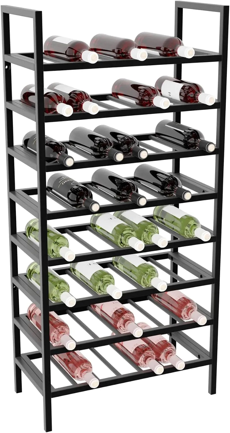 Regał na książki i regał stojący na wino Jerez – 125 × 60 × 30 cm, czarny, z metalu
