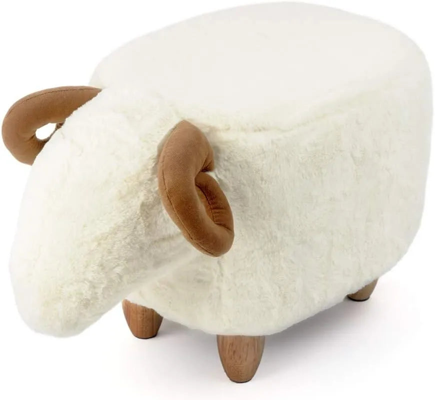 Balvi Stołek Le Mouton Kolor Biały Owca Kształt Drewniane Nogi: z drewna