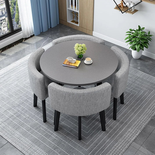 Zestaw stołu do jadalni z krzesłami okrągły i kwadratowy design: 1, 70 m