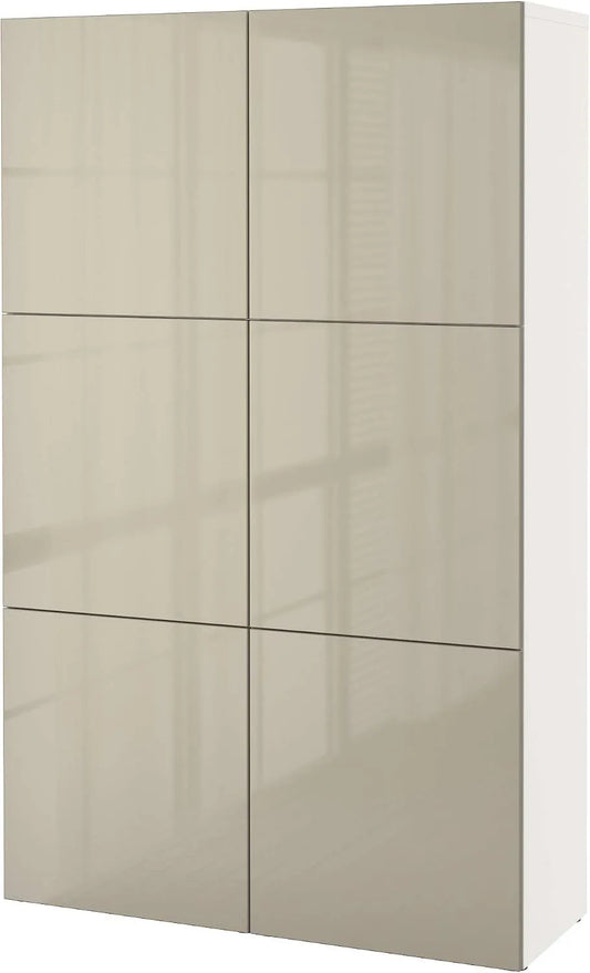 IKEA BESTÅ zestaw do przechowywania z drzwiami: 120 × 42 × 193 cm, biały