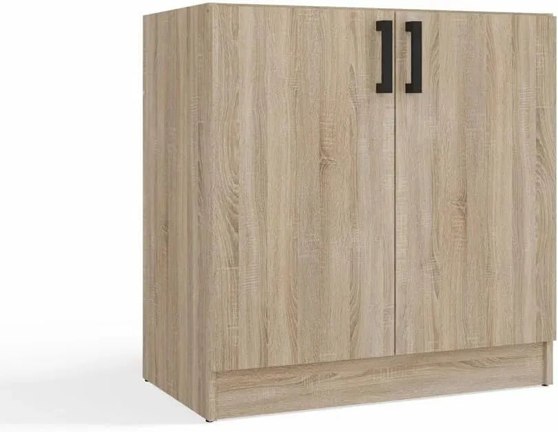 Szafka Kuchenna Dolna KATIA D-80 Dąb Sonoma 80x45: do użytku domowego, 2 Drzwi, 80 × 45, 5 × 82 cm, 16 mm, czarny, CDF D-80