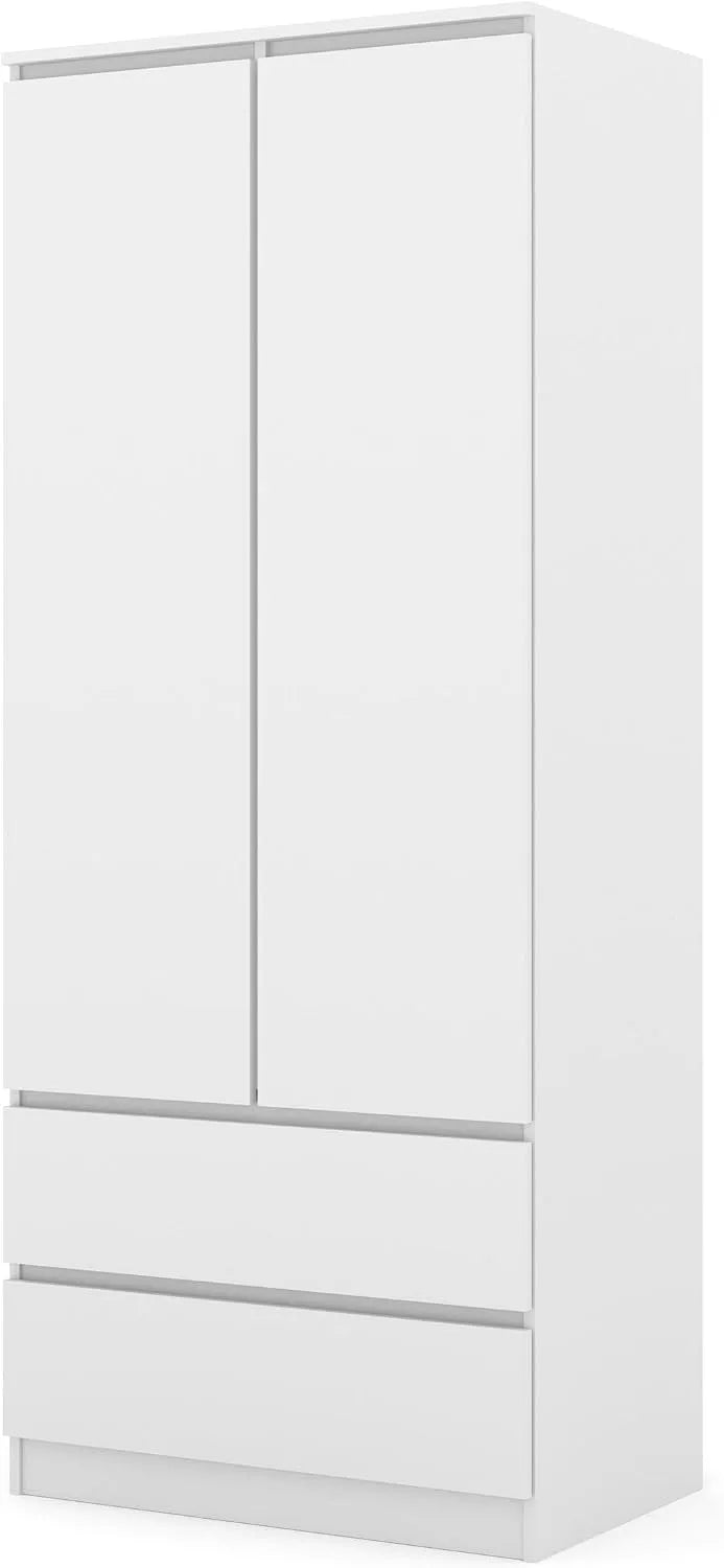 Szafa ubraniowa i garderoba — Maja, z szufladami, 2 drzwi, 2 szufladami, 80 cm