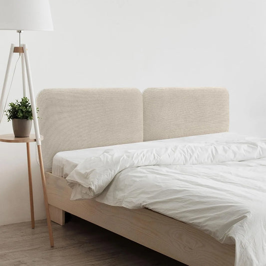 Tapicerowany Zagłówek Gładki Zaokrąglony z Sztruks Premium do Montażu na: ze sztruksu, 190cm, beżowy