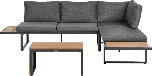 Sofa narożna – 4-osobowy, szary