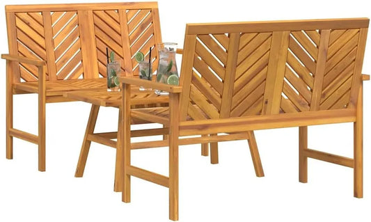 Zestaw wypoczynkowy w ogrodzie 3 pcs Brązowy Lite Drewno Akacji — z drewna, 3 pièces