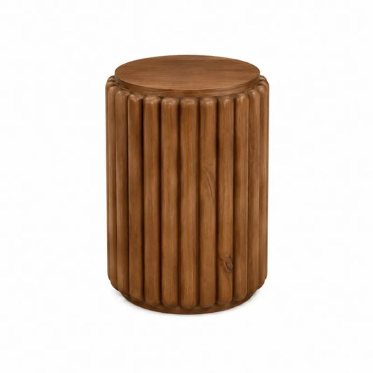 Stolik drewniany z drewna teakowego brązowy 35 cm