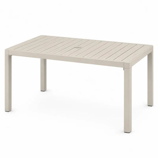 Stół ogrodowy prostokątny aluminium beżowy 150x90 cm