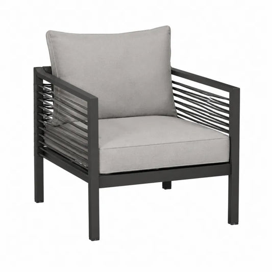 Fotel ogrodowy metalowy z poliestrowym siedziskiem 75 cm x 70 cm x 80 cm