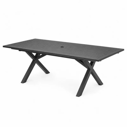 Stół ogrodowy stalowy czarny 200x90x75cm