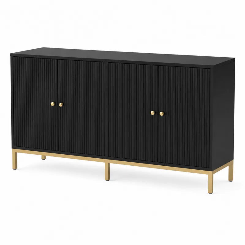 Szafka metalowa czarna z elementami złotymi 80x150x40 cm