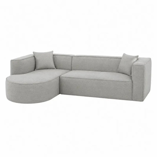 Sofa narożna L z tkaniny szarej 300x90x150 cm